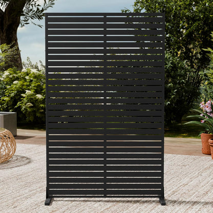 Trygoal Outdoor Privacy Screen 72" H×47" W HDPE Freestanding Decorative Privacy Panel Fence with Stand 6 Panel, Air Conditioner Fence Panels, Privacy Screen for Patio Backyard,Balcony, Pool