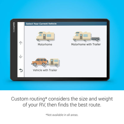 Garmin RV 1090, 10" RV Navigator, Edge-to-Edge Display, Custom Routing for Size and Weight of Your Trailer