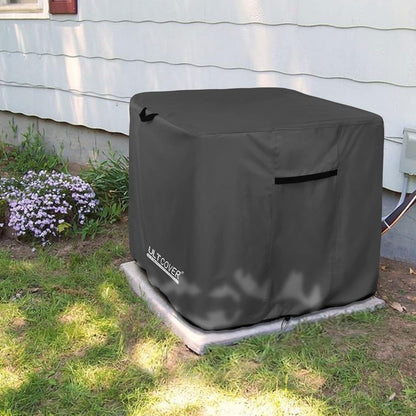 ULTCOVER Waterproof Square Air Conditioner Cover - Protects Outdoor AC Units Up to 30W x 30D x 32H Inches, Black