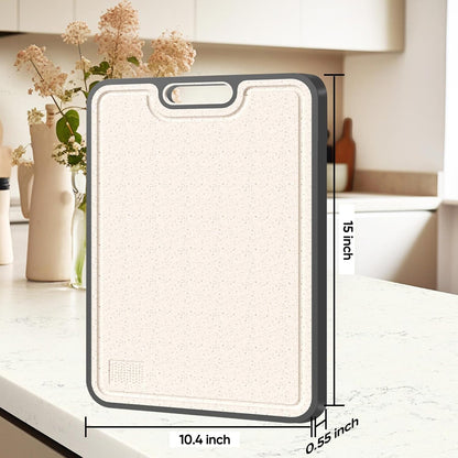 Titanium Cutting Board - Double-Sided Medical-Grade Design | Large Chopping Board with Juice Groove for Meat, Vegetables & Fruits