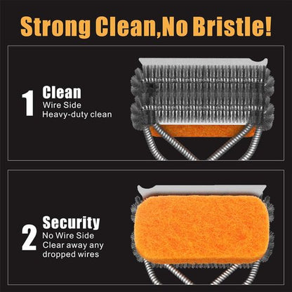 GRILLART Grill Brush - Safe & Powerful Bristle-Free BBQ Cleaner | 18" Scrubber for Gas & Porcelain Grates