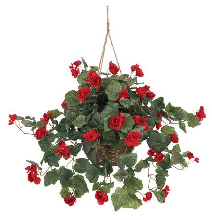 Nearly Natural Begonia Hanging Basket