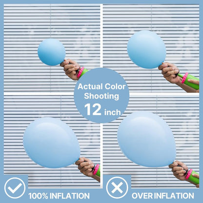 PartyWoo Light Blue Balloons 100pcs Different Sizes of 18 12 10 5 Inch Baby Pastel Sky Aqua Blue Balloon Arch Kit Garland for Birthday Gender Reveal Baby Shower Graduation Party Decorations Blue-Y4