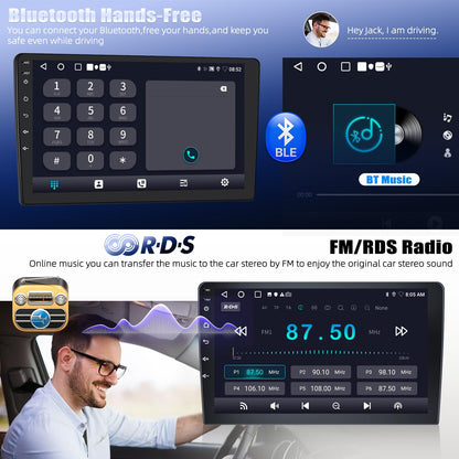 4 Core 2+64G Android 15 Car Stereo for Jeep Compass 2017-2020 with Wireless CarPlay&Android Auto,10.1" Touchscreen GPS Radio with 5G WiFi,Bluetooth,FM RDS,EQ,SWC and Backup Camera