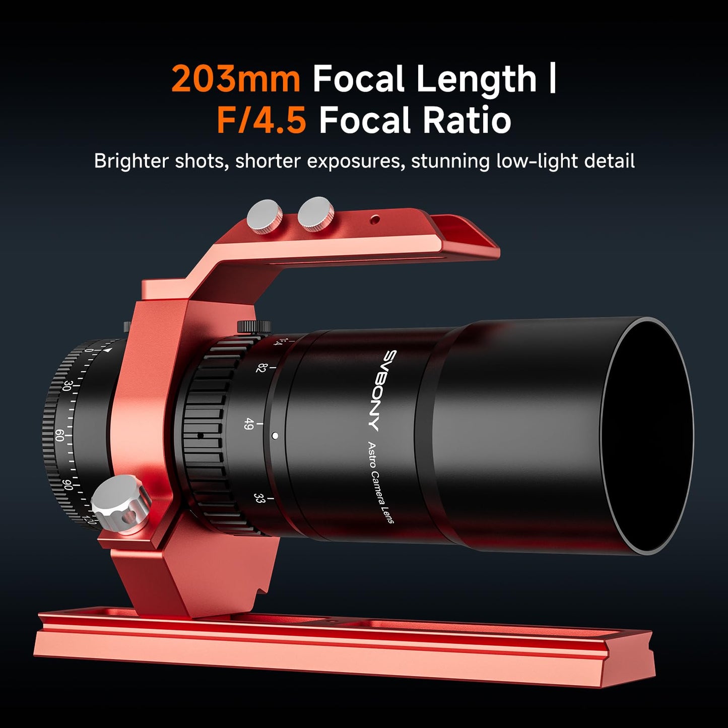 SVBONY SV545 Telescope Petzval Lens APO with SV241 Pro Power Management Box, F4.5, 203mm Focal Length, Built in Field Flattener, Remote Control for Astronomy Equipment, for Deep Sky Astrophotography
