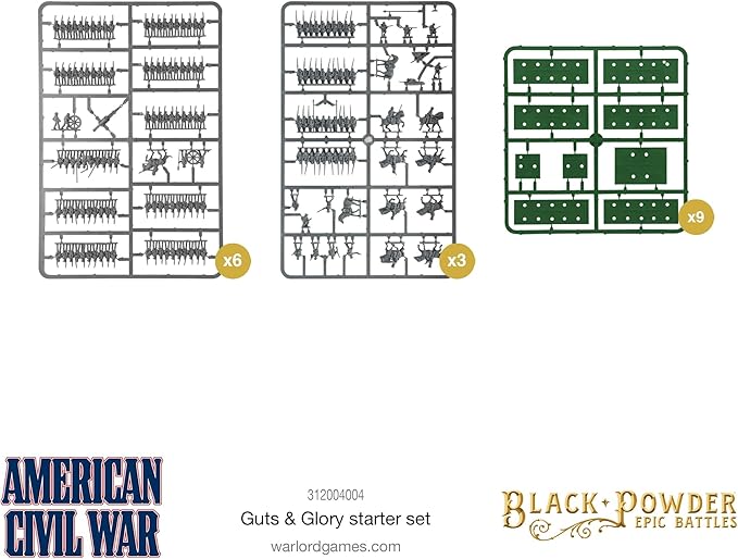 Warlord Games Black Powder Epic Battles: American Civil War Guts &amp Glory Starter Set Military Table Top Wargaming Plastic Model Kit 312004004