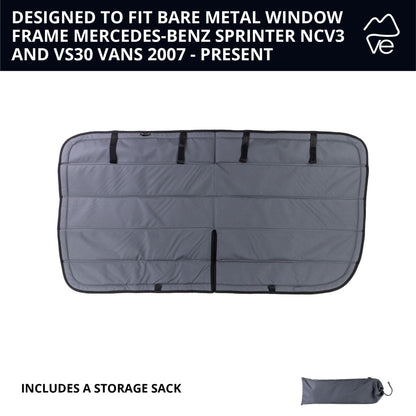 VanEssential Insulated Magnetic Blackout Window Cover Designed for Mercedes-Benz NCV3 & VS30 Crew Window with Bare Metal Window Frame ONLY (Van Years 2007 to Current Model) - Charcoal Gray