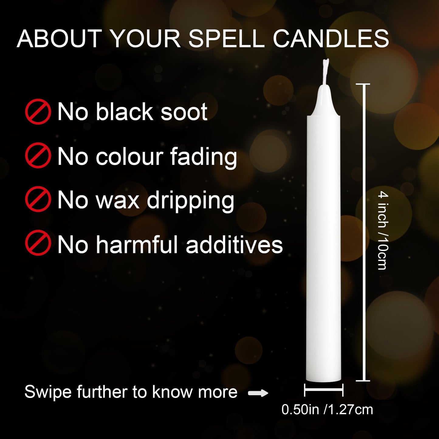 Viyffo 20 Pack White Taper Chime Candles, 4 Inch Mini Unscented Dripless Spell Candles, 1.5 Hour Burn Time for Rituals, Meditation, Prayer, Intention Setting, Altar & Home Décor