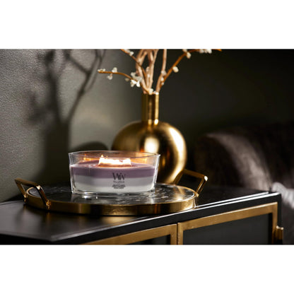 WoodWick Amethyst & Amber Gifts for Women and Men, 16 oz Ellipse Trilogy Candle with Crackling Wick