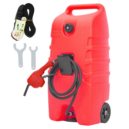 PeakPursuit 14 gal Gas Caddy, 57L Portable Fuel Tank and Fuel Transfer Pump with 10-Foot Hose for Lawn Mower, Farm, Marine, and Home Use