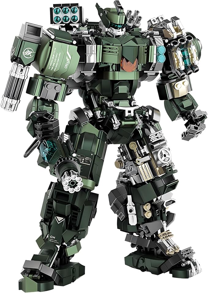 HIGH GODO Mech Building Blocks Set for Adults Motorized Robot Model Building Kit with Multiple Weapons Hard Core Industrial Style Collectible Gifts for Man Teens Ages 14+ (1403 Pieces)