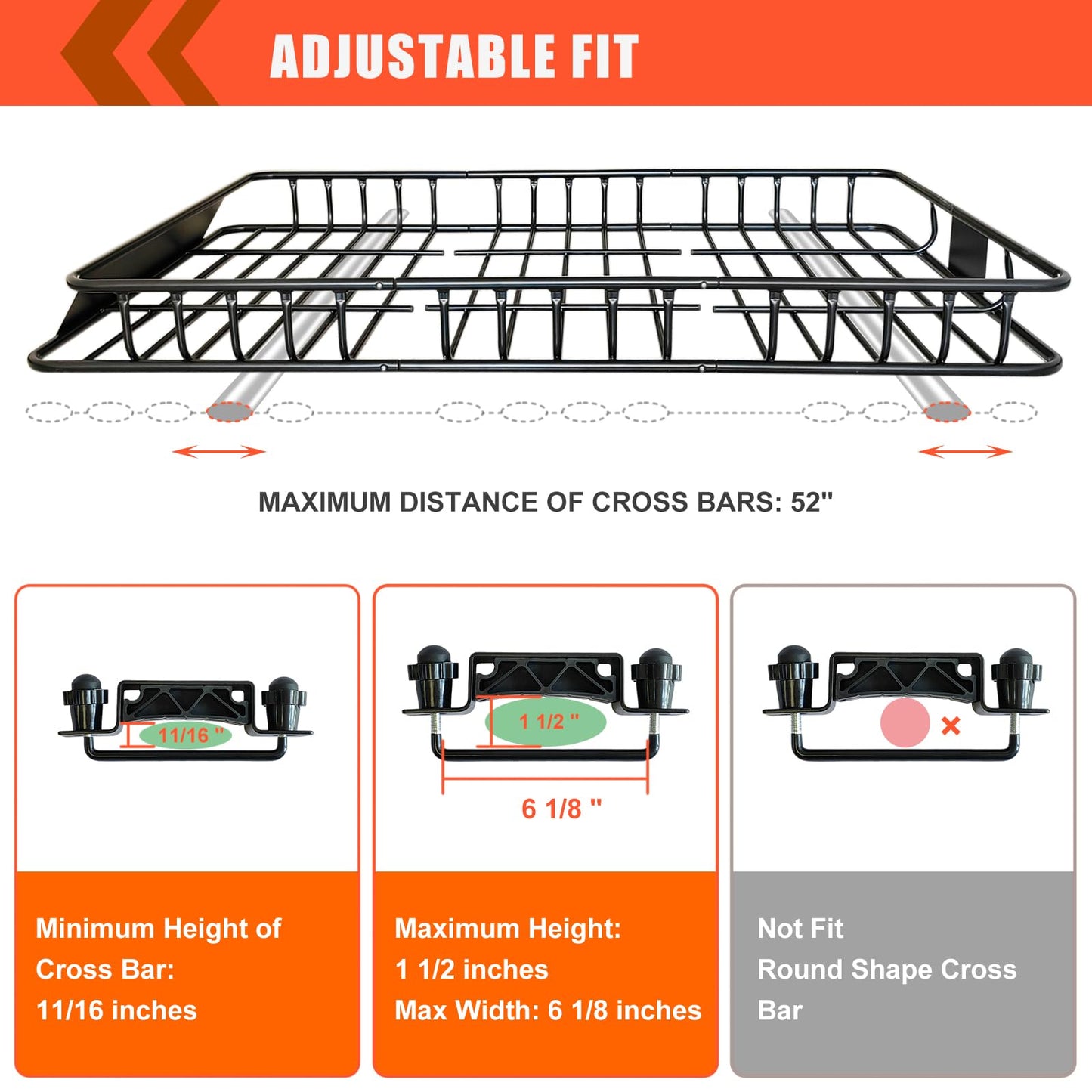 Roof Rack Carrier Carrier Basket 65"*39"*6"+Waterproof Bag 20 Cubic Feet(51"*40"*17"),and Cargo Net with Attachment Hooks,Ratchet Straps.200 Lbs Capacity,Universal Rooftop Large Size Roof Rack Update