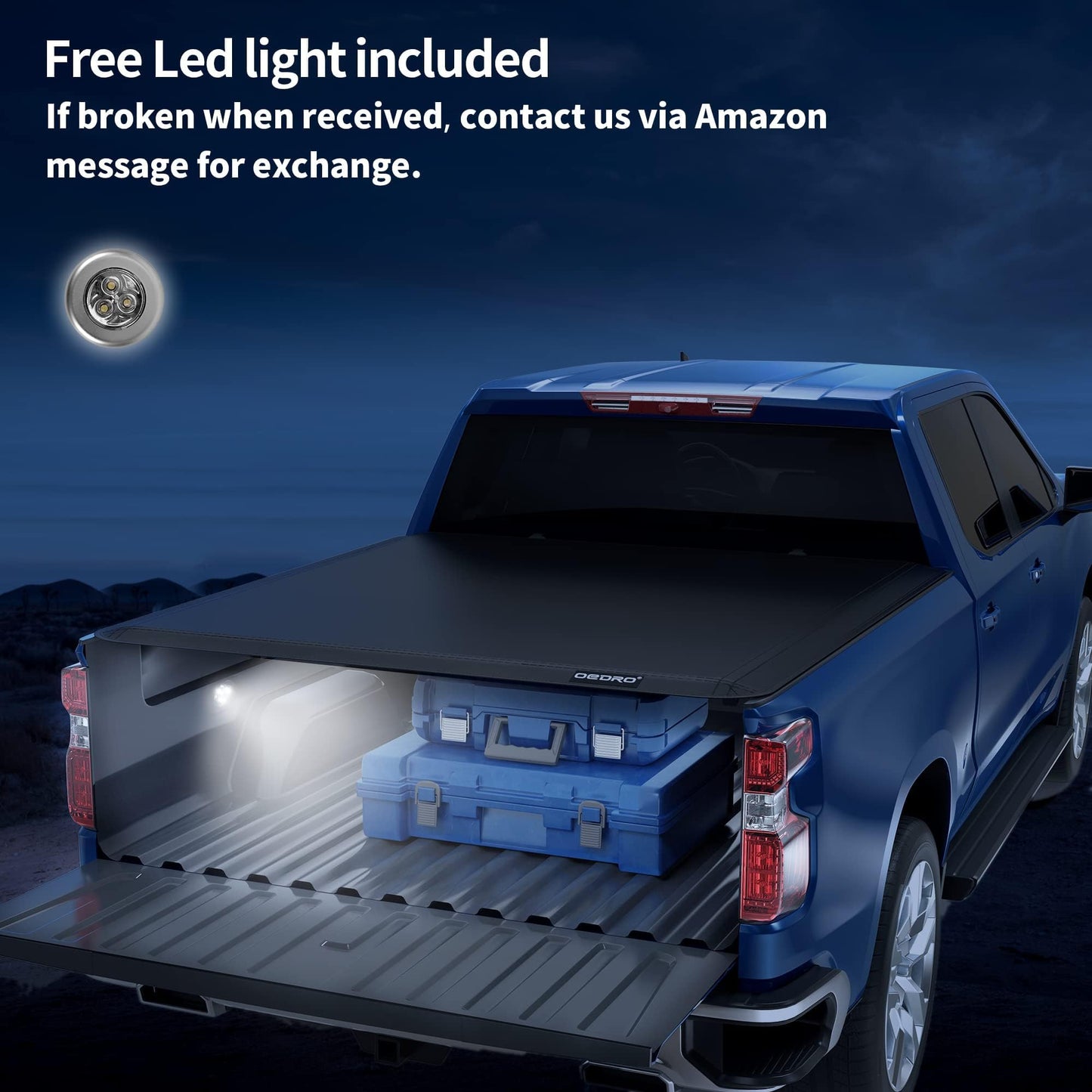 oEdRo Upgraded Soft Tri-fold Truck Bed Tonneau Cover On Top Compatible with 2007-2013 Chevy Silverado 1500 / GMC Sierra 1500 with 5.8 Feet Bed, Fleetside