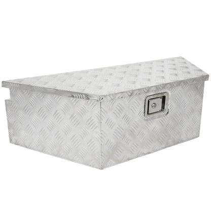 SCITOO 39 Inch Heavy Duty Truck Bed Tool Box,Aluminum Diamond Plate Crossover Storage for Most Full Size Pickups,Lockable Weatherproof Chest,Fits 39" Truck Beds,Easy Access to Load and Unload