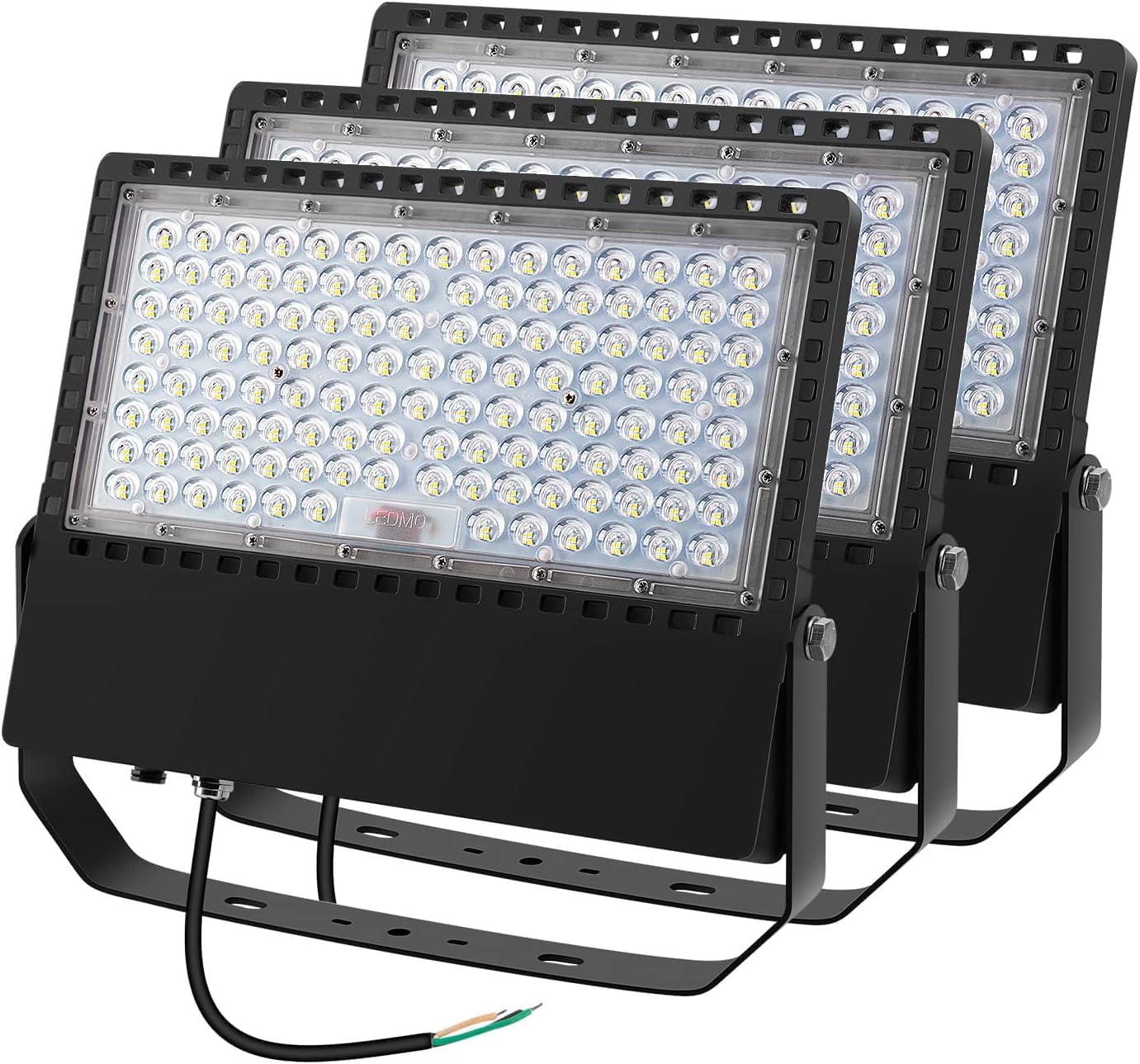 Juyace LED Stadium Flood Light Outdoor, 36000LM Super Bright Commercial Area Lighting, 240W 5000K Daylight IP65 Waterproof Arena Lights for Sport Fields and Courts, 110-277V（3 Pack