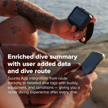 SUUNTO Nautic Dive Computer with Bungee Cord, Bright AMOLED Display, Integrated LED Flashlight, Up to 120H, GPS & Underwater Route Tracking, Wireless Tank Pressure Monitor