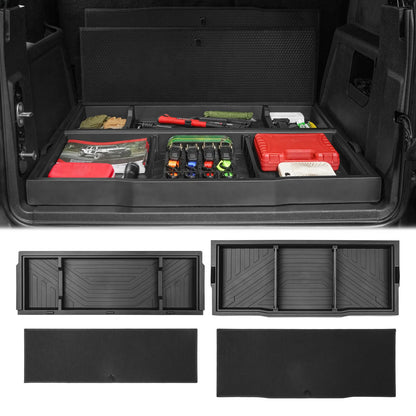 Z8 Trunk Hidden Storage Box for 2021–2025 Ford Bronco 4-Door Cargo Floor Organizer with Removable Divider,Under Cargo Storage Accessory