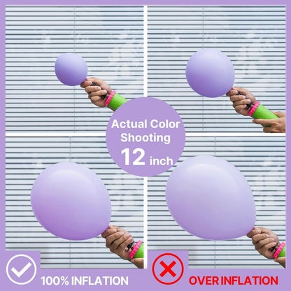 PartyWoo Lavender Balloons 120pcs Different Sizes Pack of 18 12 10 5 Inch Light Pastel Purple Lilac Balloon Arch Kit for Baby Shower Bachelorette Fairy Birthday Princess Party Decorations Purple-Q10