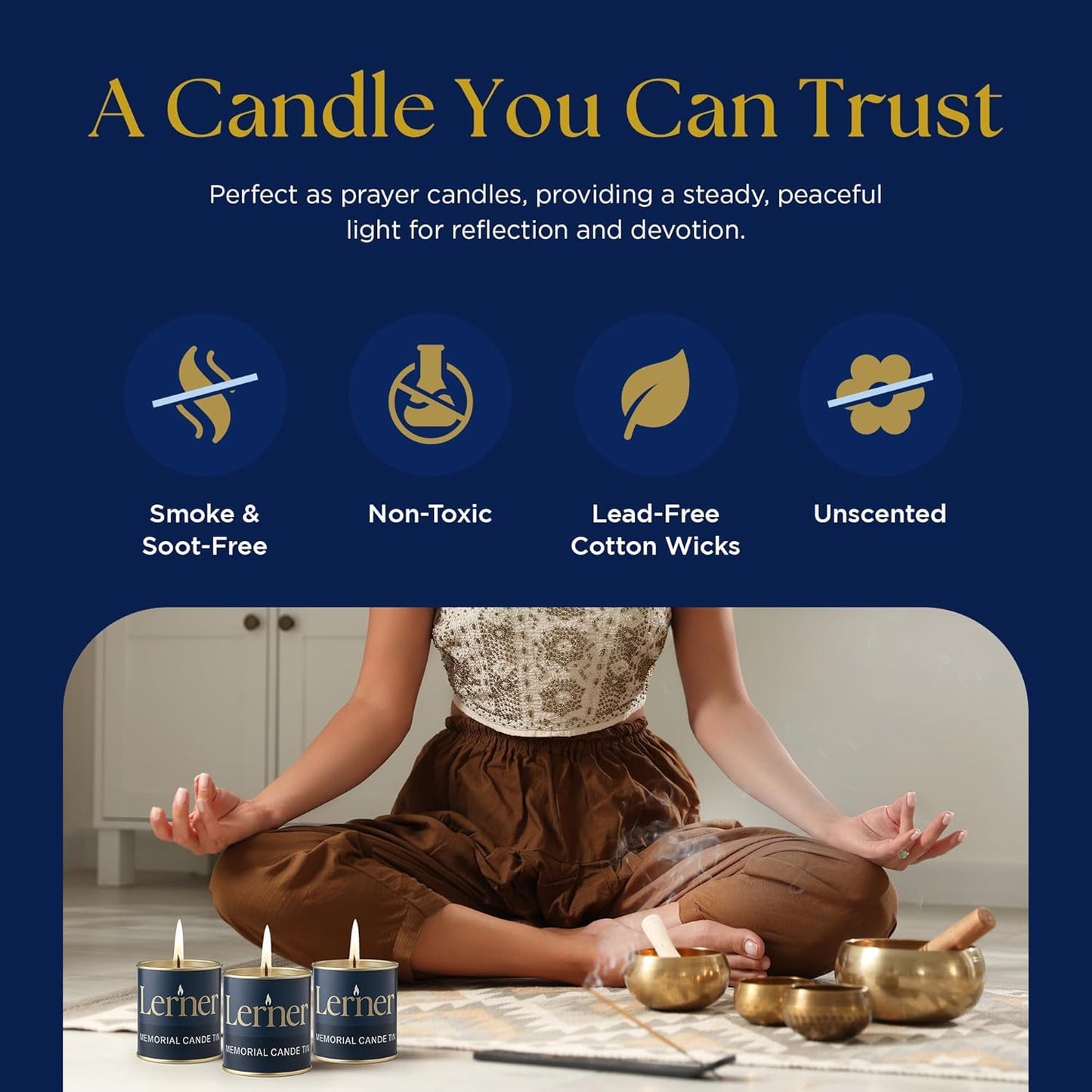 Memorial Candle | Burns for 26 Hours | Memorial Tin Candles for Loss of Loved One | Emergency Candles | Ner Neshama, Yizkor, Yom Kippur | Unscented Jewish Yahrzeit Candle in Tin (24)