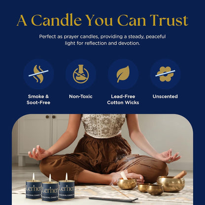 Memorial Candle | Burns for 26 Hours | Memorial Tin Candles for Loss of Loved One | Emergency Candles | Ner Neshama, Yizkor, Yom Kippur | Unscented Jewish Yahrzeit Candle in Tin (24)
