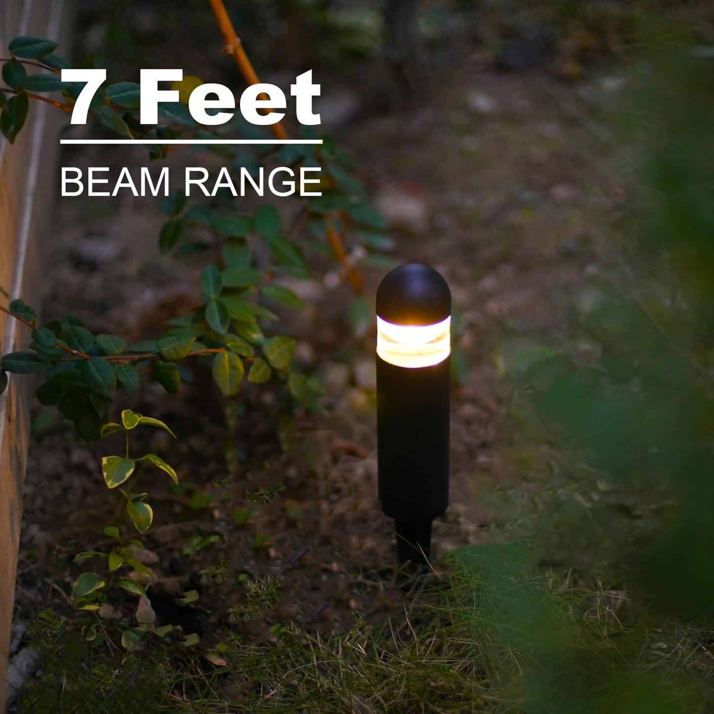 GOODSMANN Landscape Lighting 8PK Low Voltage Landscape Lighting 3W 60 Lumen LED Landscape Bollard Path Lights Outdoor 2700K Warm White Black with Cable Connectors Replaceable LED Bulbs