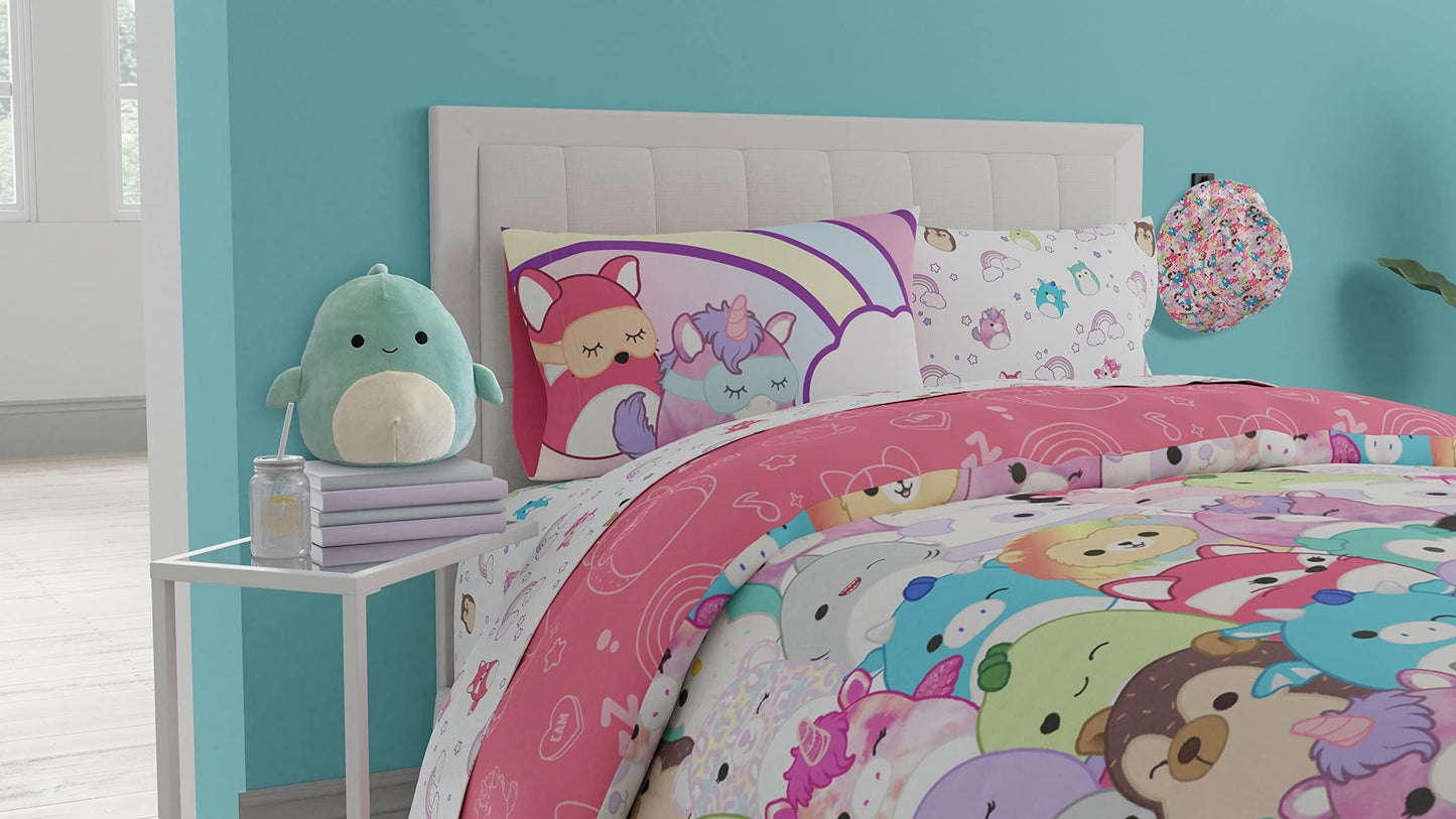 Franco Squishmallows Bedding Super Soft Comforter and Sheet Set with Sham, 7 Piece Queen Size