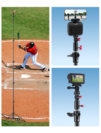 Meking 15.75 ft Heavy Duty Tripod for Xbotgo Falcon/Chameleon/Lights - Thickened Aluminium Alloy Tube with Air-Cushioned Absorption, 1/4“ Quick-Release Adapter, with Carrying Bag and Sandbag