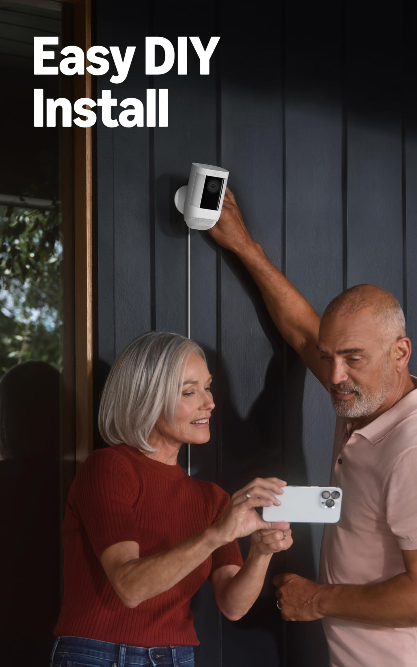 Ring Spotlight Cam Pro, Solar | 3D Motion Detection, Two-Way Talk with Audio+, and Dual-Band Wifi - White