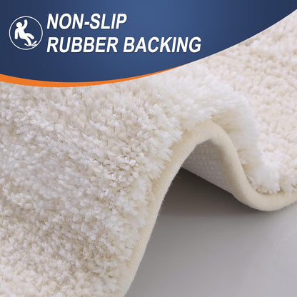 OLANLY Small Bathroom Rugs - Extra Soft Microfiber Mat 24x16 | Quick Dry & Washable, Light Beige