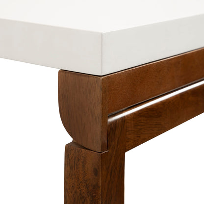 Kate and Laurel Kaya Modern Wall-Mounted Folding Table, 24 x 33 x 31, White and Walnut, Space-Saving Versatile Table with Folding Design for Dining Room or Home Office Decor