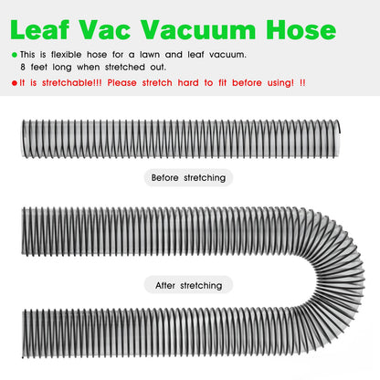 Leaf Vac Hose Dust Collection Hoses 8 Foot PVC Flexible Grass Catcher Leaf Vac Collection Vacuum Hose FOR DR Agri-Fab Trac Fits Most Brands Of Lawn Leaf Blowers (8 Inch Inside Diameter)