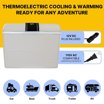 Koolatron 12V Iceless Cooler & Warmer – Portable 45 Qt Electric Cooler for Car, Truck, Camper, Boat, Hard Sided Mini Fridge for Camping, Picnic, Travel, Lunch, Food, Drinks, Bedroom, Office, Dorm