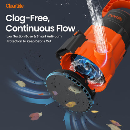 Cleartide 1/3 HP Submersible Utility Pump, 2790 GPH High Flow, Portable Sump Pump with Auto Water Sensor, Ideal for Pool, Flooded Basement, Hot Tub, Pond and Garden Draining