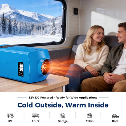 VOYOCHT Diesel Heater 5KW, Aluminum Housing, Diesel Heater 12V, Fast Heating, Diesel Parking Heater High Altitude with 15L Fuel Tank for Trucks, Trailers, Boats, RVs and Motor-homes