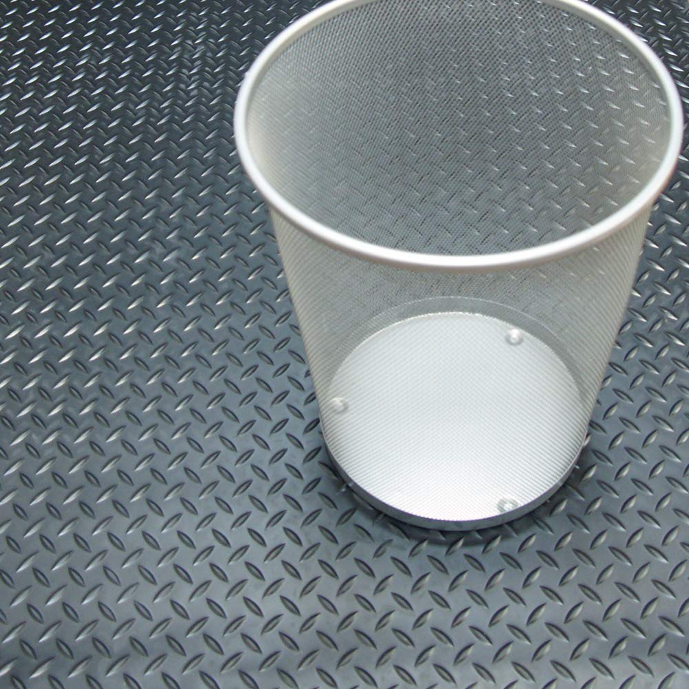 Rubber-Cal Diamond-Plate Thermoplastic Flooring - 3.5mm x 36" x 8ft - Black