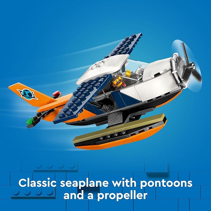 LEGO City Jungle Explorer Water Airplane Toy - Kids Toy Adventure Building Set for Boys and Girls Ages 6+ - with 2 Minifigures for Pretend Play - Gift Ideas for Birthdays - 60425