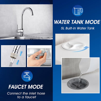 Portable Countertop Dishwashers, 5 Washing Programs Mini Dishwashers with 5 L Built-in Water Tank and Double-layered Glass Door, No Hookup Needed for Home, Apartments & RVs