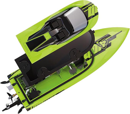 UDI021 Brushless Hobby Remote Control Speed Boat 2.4G 35-40km/h RC Racing Watercraft Submarine with LED ights for Adults 14y+ Favor 2Batteries