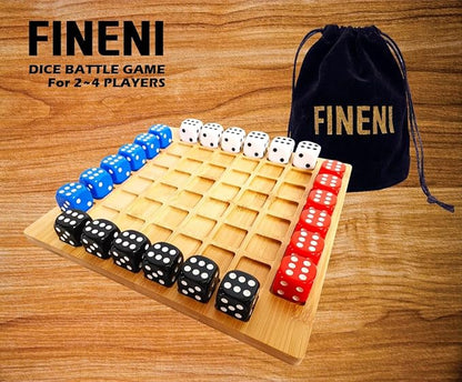 Dice Battle 2~4 Player Board Games 4 Player Durable Wooden Coffee Table Games for Adults Best Bar Dice Games Indoor Tabletop Game &amp 4 Players Wood Table Top Dice Game (Single(2~4)/Log)