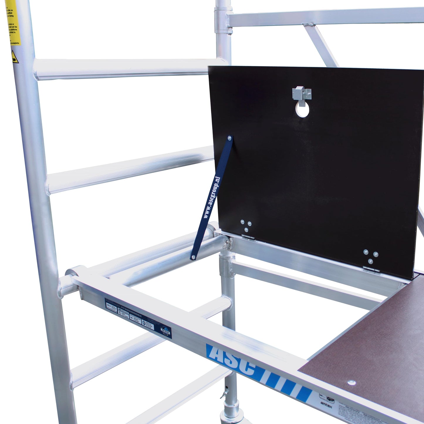 ASC Group A-Line Aluminum Scaffold Advanced | Stackable Folding Tower with Hatch | Stacked Load Capacity of 1000 lbs | 8'8" Stacked Platform Height - 16'4" Working Height | Multipurpose Scaffolding