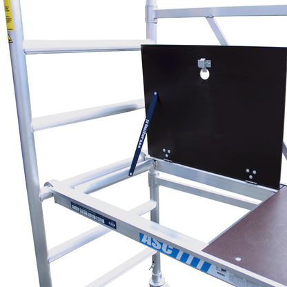 ASC Group A-Line Aluminum Scaffold Advanced | Stackable Folding Tower with Hatch | Stacked Load Capacity of 1000 lbs | 8'8" Stacked Platform Height - 16'4" Working Height | Multipurpose Scaffolding