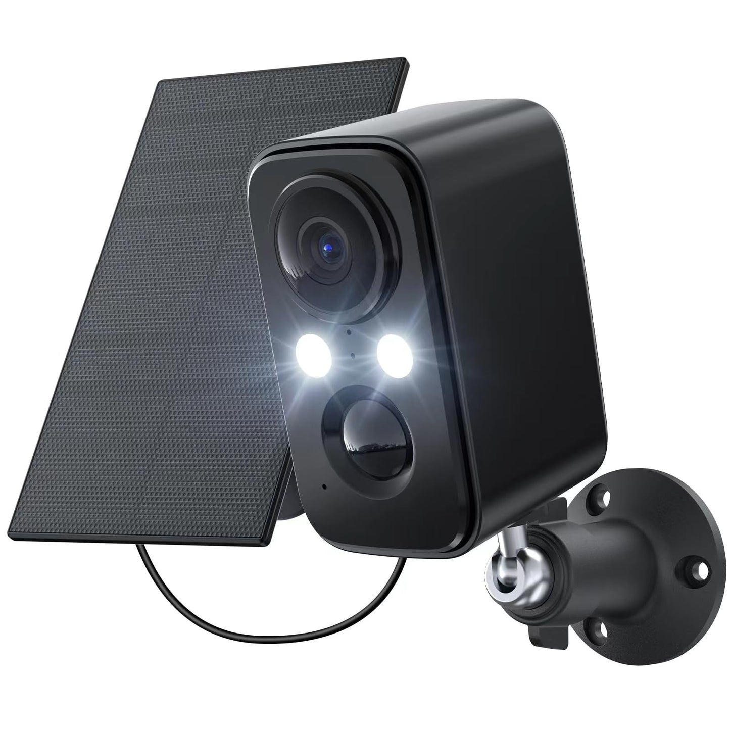 Security Cameras Wireless Outdoor: Cameras for Home Security WiFi Camera with Solar Panel Battery Powered Surveillance System Kit Motion Sensor Alarm Floodlight Night Vision IP66 Waterproof