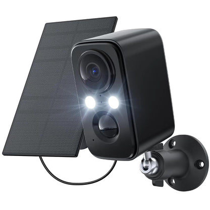 Security Cameras Wireless Outdoor: Cameras for Home Security WiFi Camera with Solar Panel Battery Powered Surveillance System Kit Motion Sensor Alarm Floodlight Night Vision IP66 Waterproof