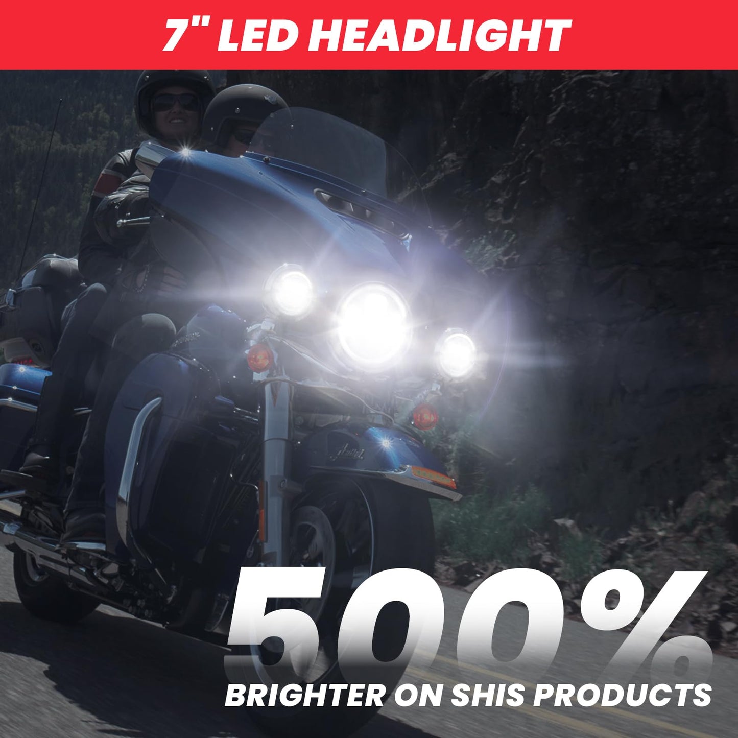 kekykm 7 Inch Motorcycle LED Headlight 4.5" Fog Passing Light Assembly for Harley Touring Softail Deluxe Road King Street Glide Road Glide Ultra Limited Tri Tour Models DRL Halo Ring Angel Eye Chrome