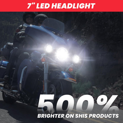 kekykm 7 Inch Motorcycle LED Headlight 4.5" Fog Passing Light Assembly for Harley Touring Softail Deluxe Road King Street Glide Road Glide Ultra Limited Tri Tour Models DRL Halo Ring Angel Eye Chrome