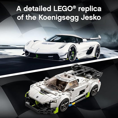 LEGO Speed Champions Koenigsegg Jesko 76900 Racing Sports Car Toy with Driver Minifigure Racer Model Set for Kids