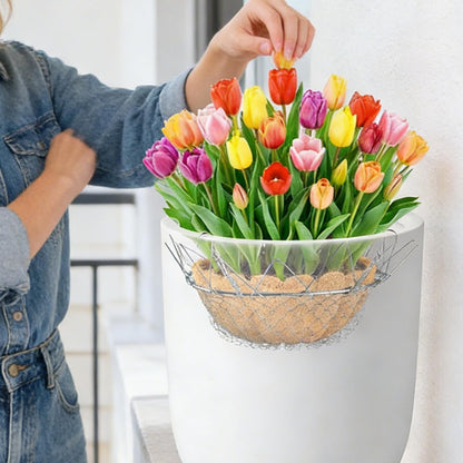 Adjustable Planter Insert - Stainless Steel Pot, Resilient Heavy Duty Riser, Accessory Housing Unit | for Flower Filler Support Chains Outdoor Indoor Potted Home Garden Decor Height Elevating
