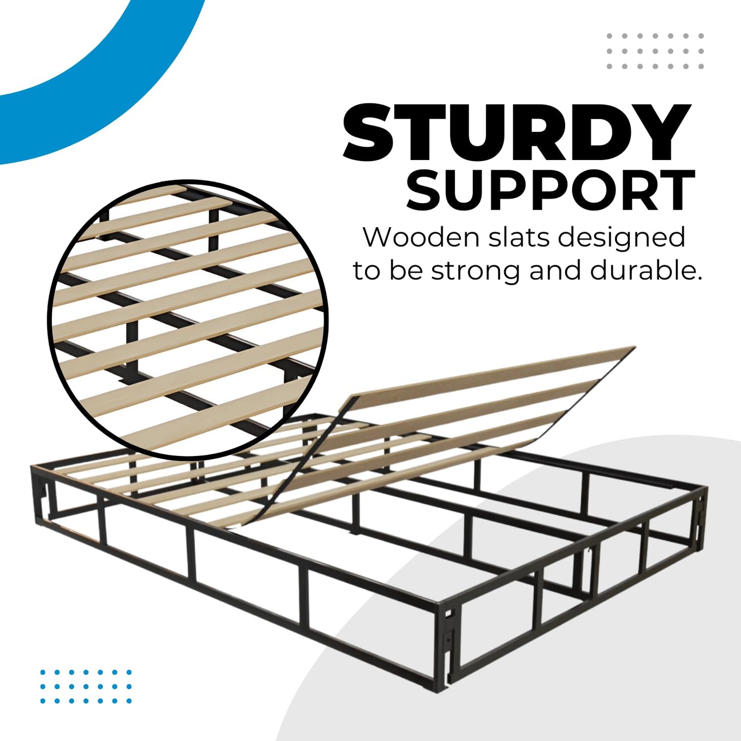 Boyd Sleep Full Size Omni Base 2-in-1 Metal Bed Frame or Foundation, Easy Assembly, Removable Legs, Heavy Duty Support, Headboard Brackets Included, Box Spring Alternative
