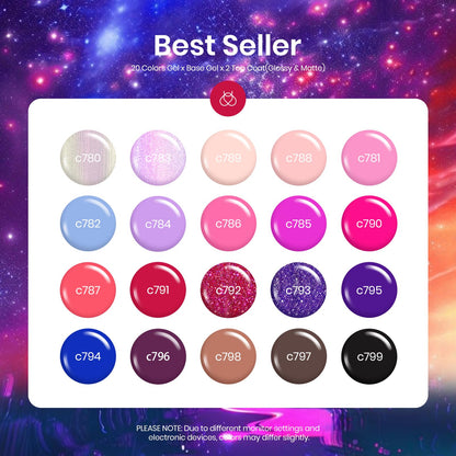 Beetles Gel Nail Polish Kit with U V Light - 80Pcs Fall Nail Fest Color Enchantment 55 Colors Gel Polish Starter Kit with Base Top Coat DIY Nails Stickers Manicure Tools Gift for Women Teens Girls