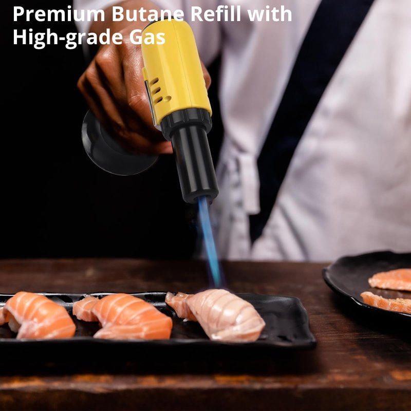 TBTeek Butane Refill, Ultra-Refined Lighter Fluid Refill, 100ml Butane Fuel Refill, Butane Canister for Torch Lighter, Butane Torch, Kitchen Blow Torch (1 Can)